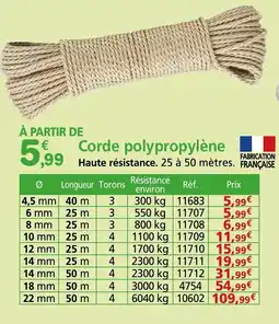 Provence Outillage Corde polypropylène offre