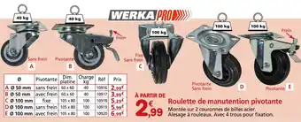 Provence Outillage WERKA PRO Roulette de manutention pivotante offre