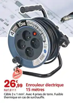 Provence Outillage Enrouleur électrique 15 mètres offre