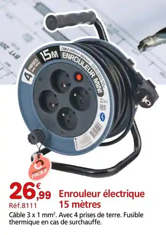 Provence Outillage Enrouleur électrique 15 mètres offre