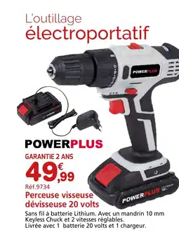 Provence Outillage POWERPLUS ON Perceuse visseuse dévisseuse 20 volts offre