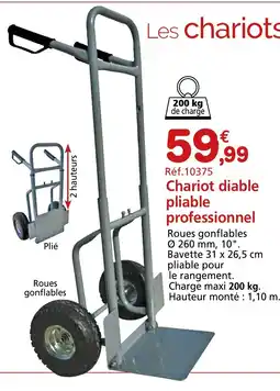 Provence Outillage Chariot diable pliable professionnel offre