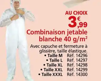 Provence Outillage Combinaison jetable blanche 40 g/m² offre