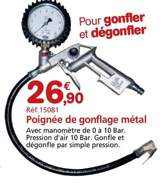 Provence Outillage Poignée de gonflage métal offre