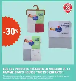 E.Leclerc Sur les produits présents en magasin de la gamme draps housse mots d'enfants offre