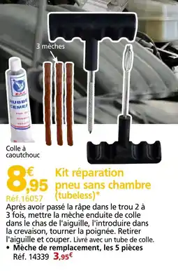 Provence Outillage Kit réparation pneu sans chambre (tubeless) offre