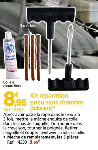 Provence Outillage Kit réparation pneu sans chambre (tubeless) offre