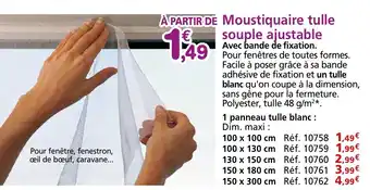 Provence Outillage Moustiquaire tulle souple ajustable offre