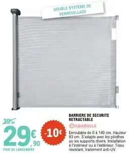 E.Leclerc Barriere de securite retractable offre