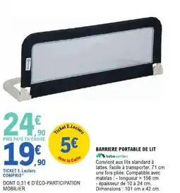 E.Leclerc Barriere portable de lit offre