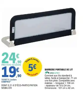 E.Leclerc Barriere portable de lit offre