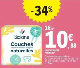 E.Leclerc Couches bébé biolane offre