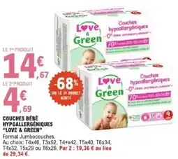 E.Leclerc Couches bébé hypoallergéniques love & green offre