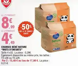 E.Leclerc Changes bébé nature mots d'enfants offre