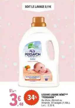 E.Leclerc Lessive liquide bébé persavon offre