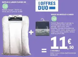 E.Leclerc Matelas a langer flocons uni + housse de matelas a langer offre