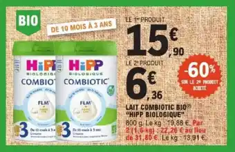 E.Leclerc Lait combiotic bio hipp biologique offre