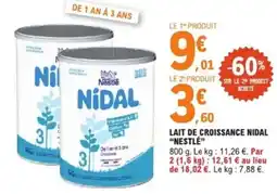 E.Leclerc Lait de croissance nidal nestlé offre