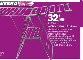 Provence Outillage WERKA PRO Séchoir inox 18 mètres offre