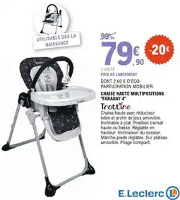 E.Leclerc Chaise haute multipositions faraday 4 offre