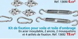 Provence Outillage Kit de fixation pour voile et toile d'ombrage offre