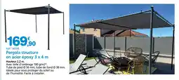 Provence Outillage Pergola structure en acier époxy 3 x 4 m offre