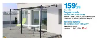 Provence Outillage Pergola murale structure en acier epoxy offre