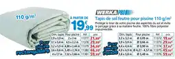 Provence Outillage WERKA PRO Tapis de sol feutre pour piscine 110 g/m² offre