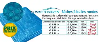 Provence Outillage SUMMER WAVES Bâches à bulles rondes offre