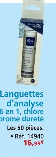 Provence Outillage Languettes d'analyse 6 en 1, chlore brome dureté offre