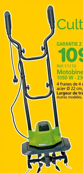 Provence Outillage WERKA PRO Motobineuse 1050 W -230 V-50 hz offre