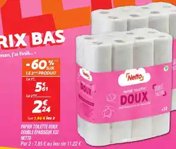 Netto NETTO Papier toilette doux double épaisseur x32 offre