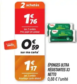 Netto NETTO Éponges ultra résistantes x3 offre