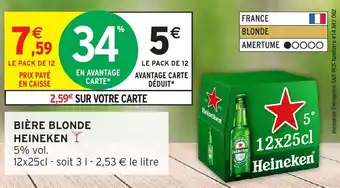 Intermarché Bière blonde heineken offre