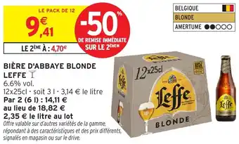 Intermarché Bière d'abbaye blonde leffe offre