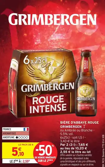 Intermarché Bière d'abbaye rouge grimbergen offre