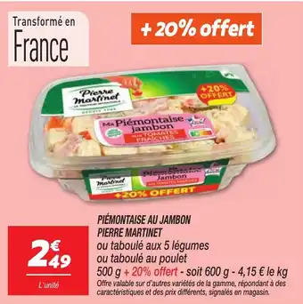 Netto PIERRE MARTINET Piémontaise au jambon offre