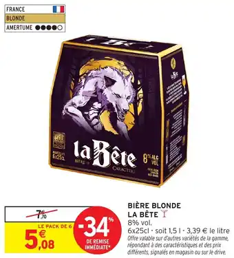 Intermarché Bière blonde la bête offre