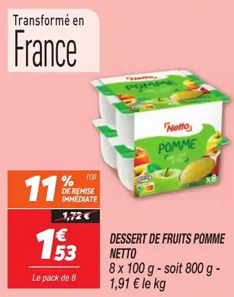 Netto NETTO Dessert de fruits pomme offre