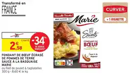 Intermarché Fondant de boeuf écrasé de pommes de terre sauce à la basquaise marie offre