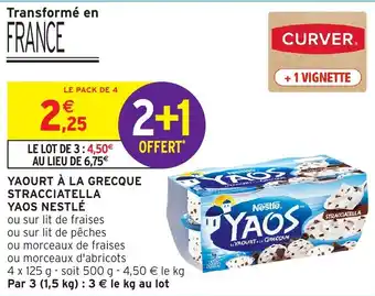 Intermarché Yaourt à la grecque stracciatella yaos nestlé offre