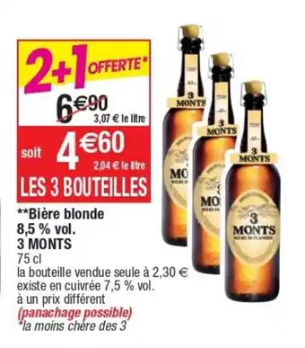 Cora x Carrefour Bière Blonde 8,5% Vol. 3 Monts offre