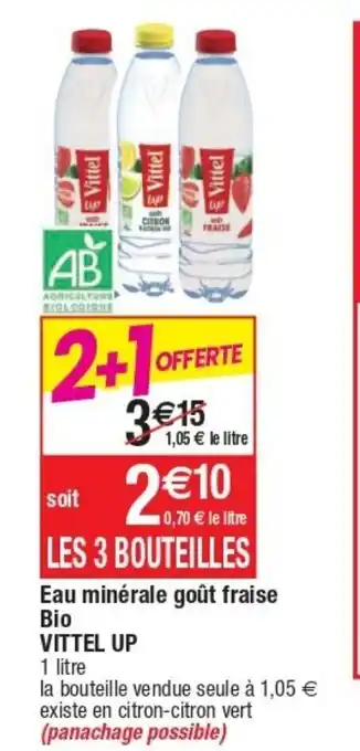 Cora x Carrefour Eua Minèrale Gout Fraise Bio Vittel Up offre