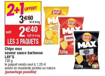 Cora x Carrefour Chips Max Saveur Sauce Barbecue Lay's offre