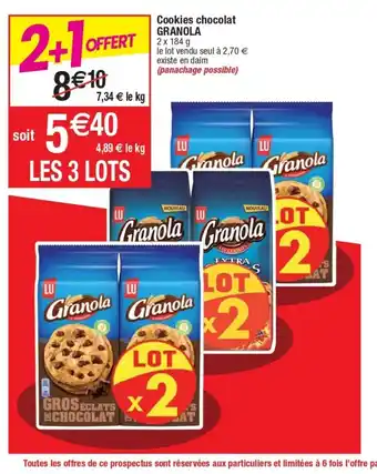 Cora x Carrefour Cookies Chocolat Granola offre