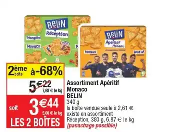 Cora x Carrefour Assortiment Apèritif Monaco Belin offre