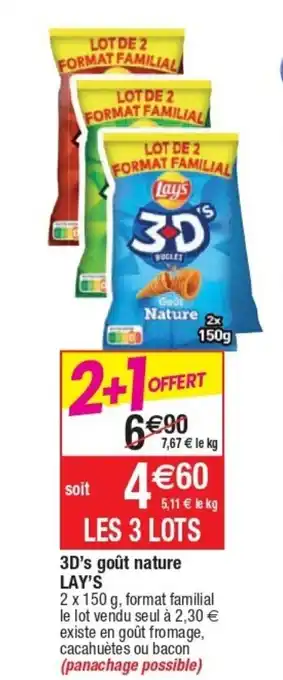 Cora x Carrefour 3D's Gout Nature Lay's offre