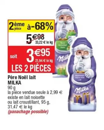 Cora x Carrefour Père Noèl Lait Milka offre