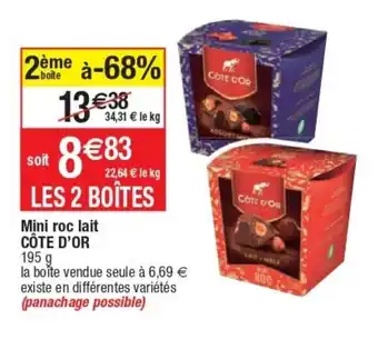 Cora x Carrefour Mini Roc Lait Cote D'Or offre