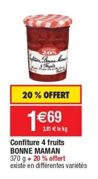 Cora x Carrefour Confiture 4 Fruits Bonne Maman offre